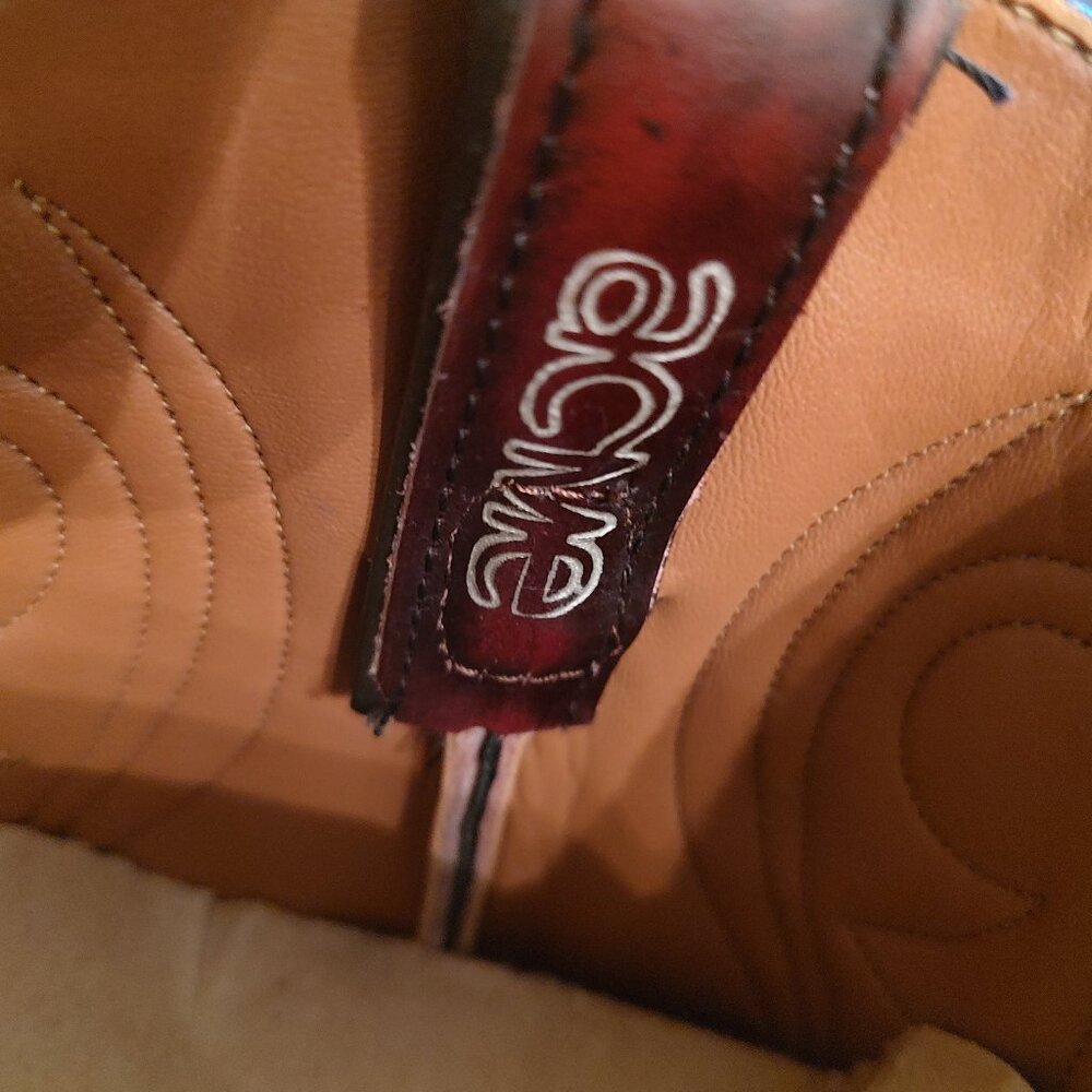 Men's ACME Western Cowboy Leather Boots - Style 4939 / Size 8 D